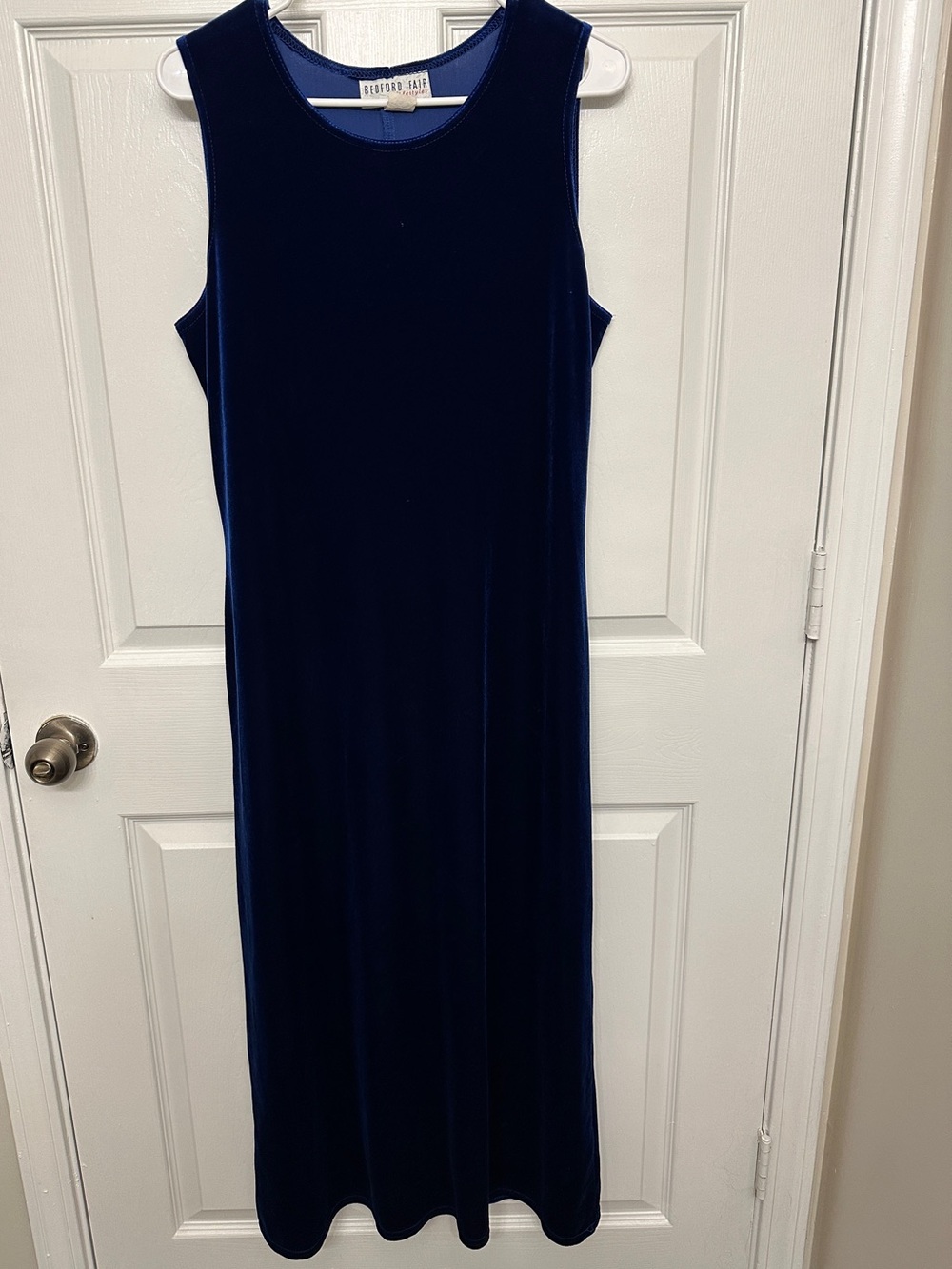 Blue Velvet Sleeveless Maxi Dress